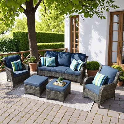 Tommy Rattan Sofa Seating Group with Cushions by Lark Manor