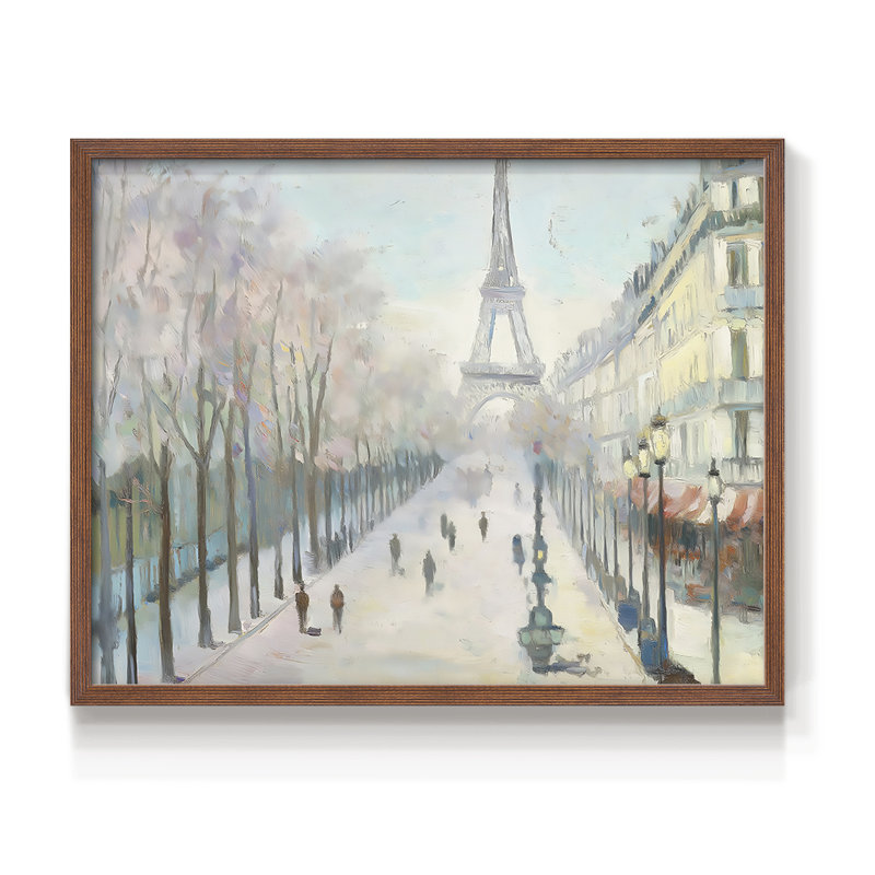 Paysage - série L - reproduction encadrée - réarmable, H 16 po x l 20 po, Noyer