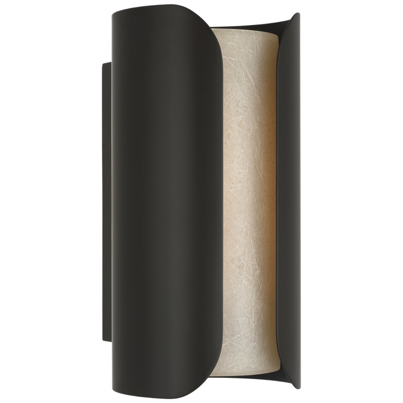 Anne-Marie Barton Armise 18" Sconce with Alabaster, Matte Carbon, 14" H x 7" W x 7.75" D