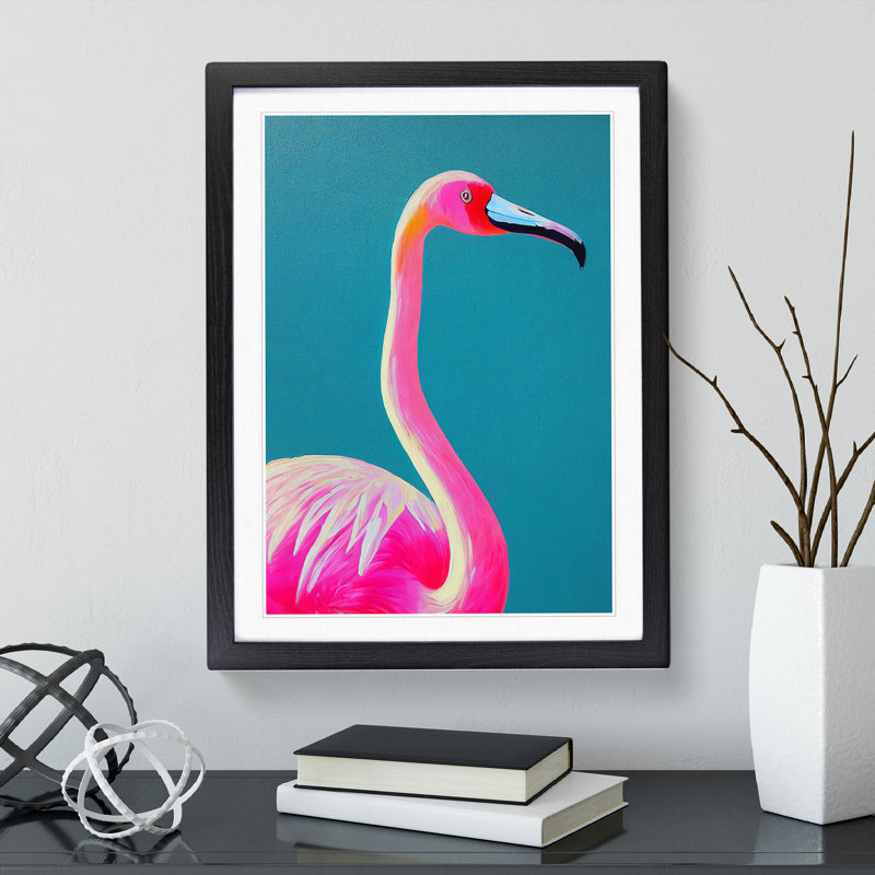 The Pretty Flamingo - Single Picture Frame Print, Black Framed, 34cm H x 25cm W x 2cm D