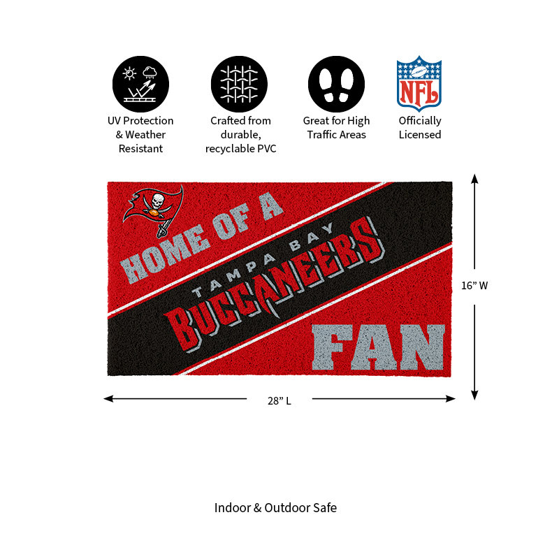 NFL Home of a Fan Team Color Outdoor Doormat, Tampa Bay Buccaneers