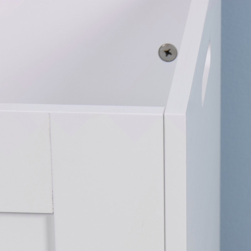 Armoire de rangement blanche avec 2 charnières de sécurité et coffre à jouets en bois