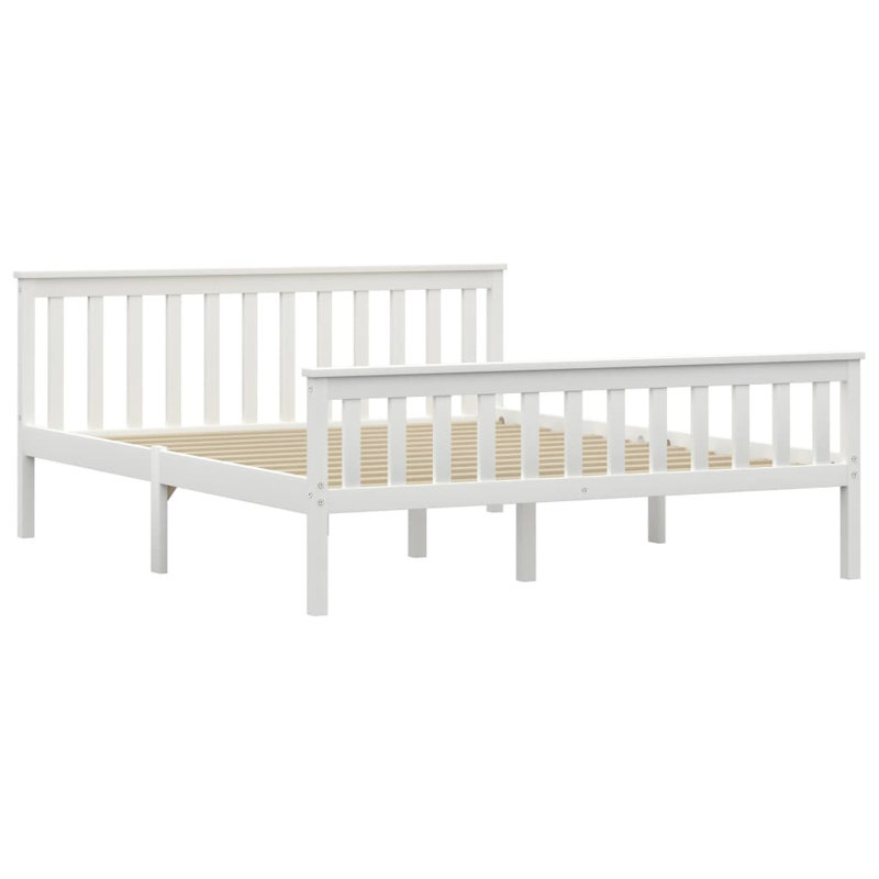 Whitworth Solid Wood Bed, European Kingsize (160 x 200cm), white