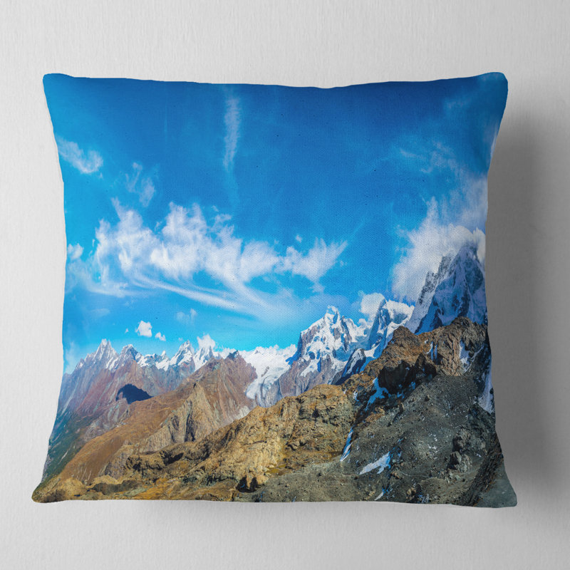 Coussin des Alpes, paysage alpin en Suisse, 16 po x 1 po, Coussin décoratif