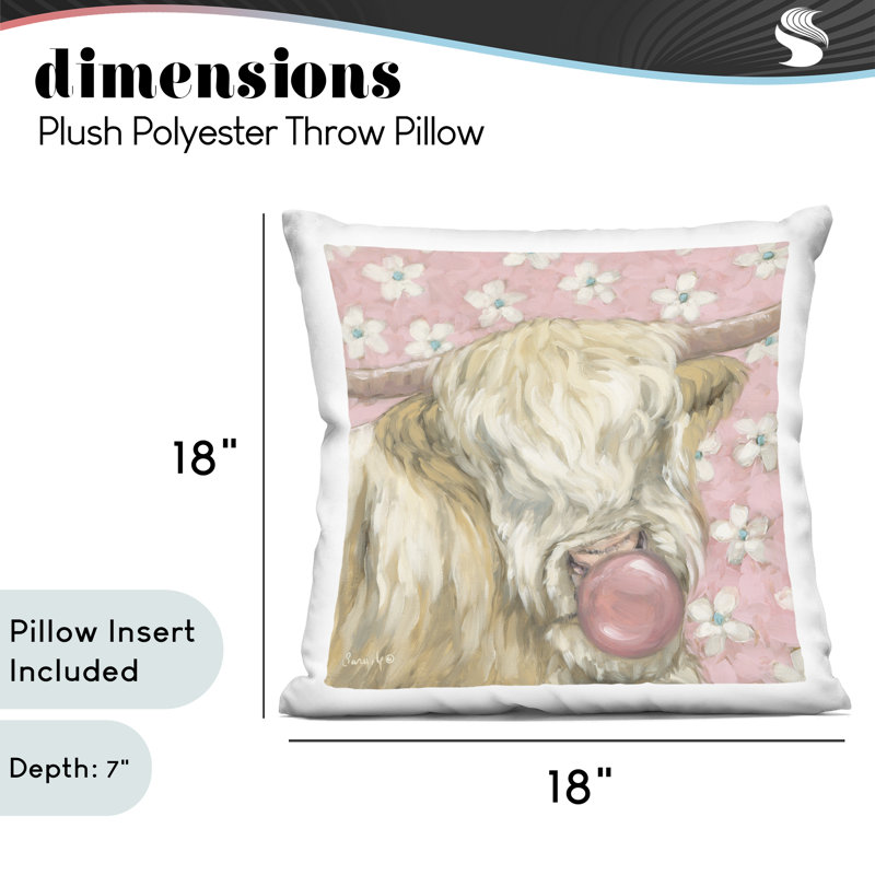 Coussin Bubblegum Cutie, Simple, Vache rose