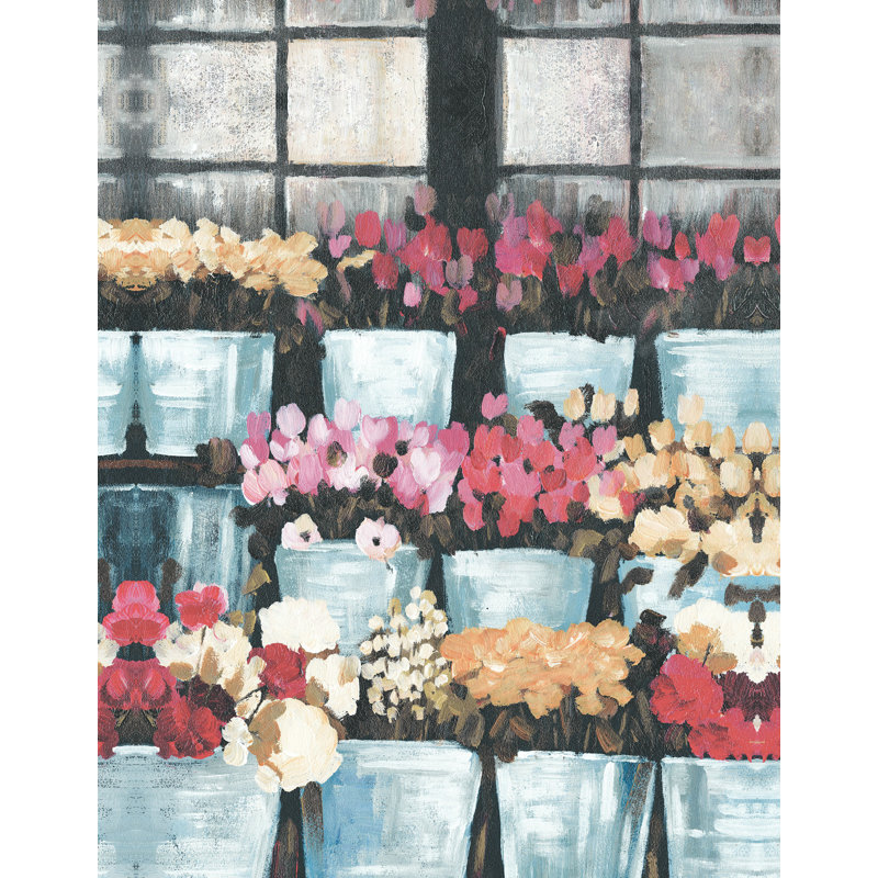 Shop Window Flowers - Painting Print, 30cm H x 20cm W, Wrapped Canvas