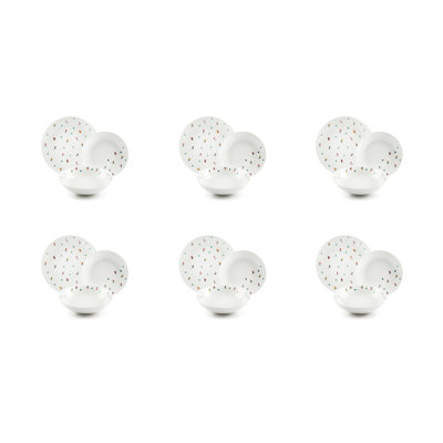 Cortina Piece Porcelain China Dinnerware Set - Service for 6