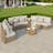 Leiny 11 Piece Rattan Sofa Seating Group With Cushions and Side Tables, Beige-1930364826