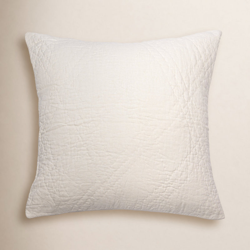 Taie décorative en coton Bohannon - Euro, Euro, Ivoire