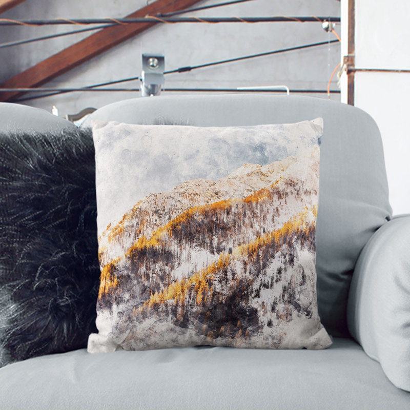 Winter in the Mountains Cushion with Filling, 40cm H x 40cm W x 15cm D