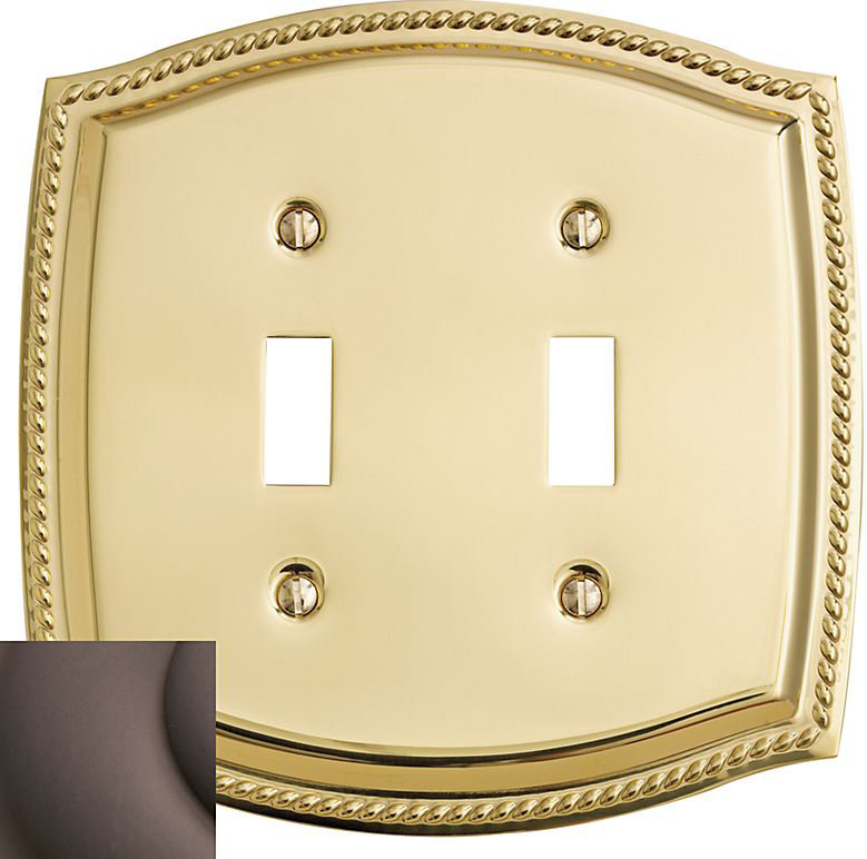 2-Gang Toggle Light Switch Wall Plate, Venetian Bronze