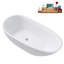 59" Streamline Soaking Glossy White Freestanding Tub and Tray With Internal Drain-101413121