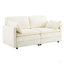 Canapé modulaire 2 places 69 po avec coussins en chenille de 22 po et 2 coussins décoratifs beige - format compact pour appartement, salon, chambre à coucher