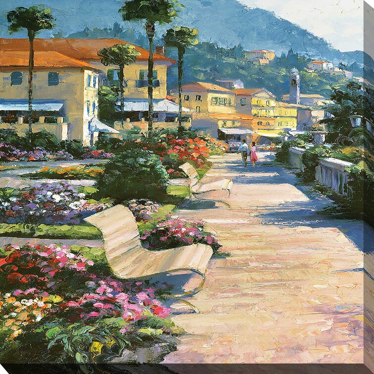 Bellagio Promenade I by Howard Behrens - Painting Red Barrel Studio Format: Wrapped Canvas, Size: 36 H x 36 W x 1.5 D