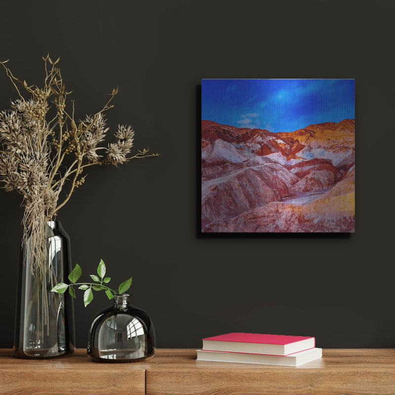  'Death Valley - Artists Palette' by Epic Portfolio Metal Wall Art, 12" x 12", 12" H x 12" W
