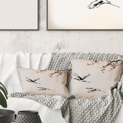 Coussin Sweet Winter Birds - imprimé traditionnel