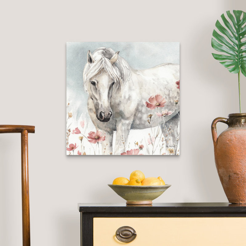 Art sauvage sur toile, "Chevaux sauvages", Toile tendue, H 20 po x l 20 po x P 1 po