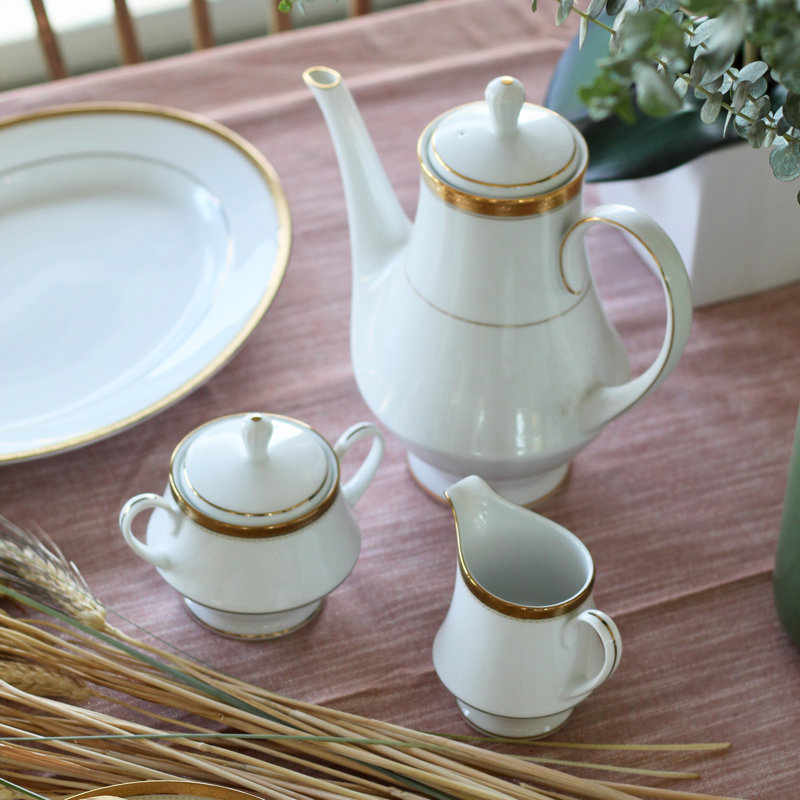 Ensemble sucrier et crémier Noritake Charlotta, Or
