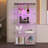 Two-Door LED Lights Glass Display Cabinet 4 Shelves With Door, Floor Standing Curio Bookshelf For Living Room Bedroom Office, 64.7"*31.7"*14.3",-1920009275