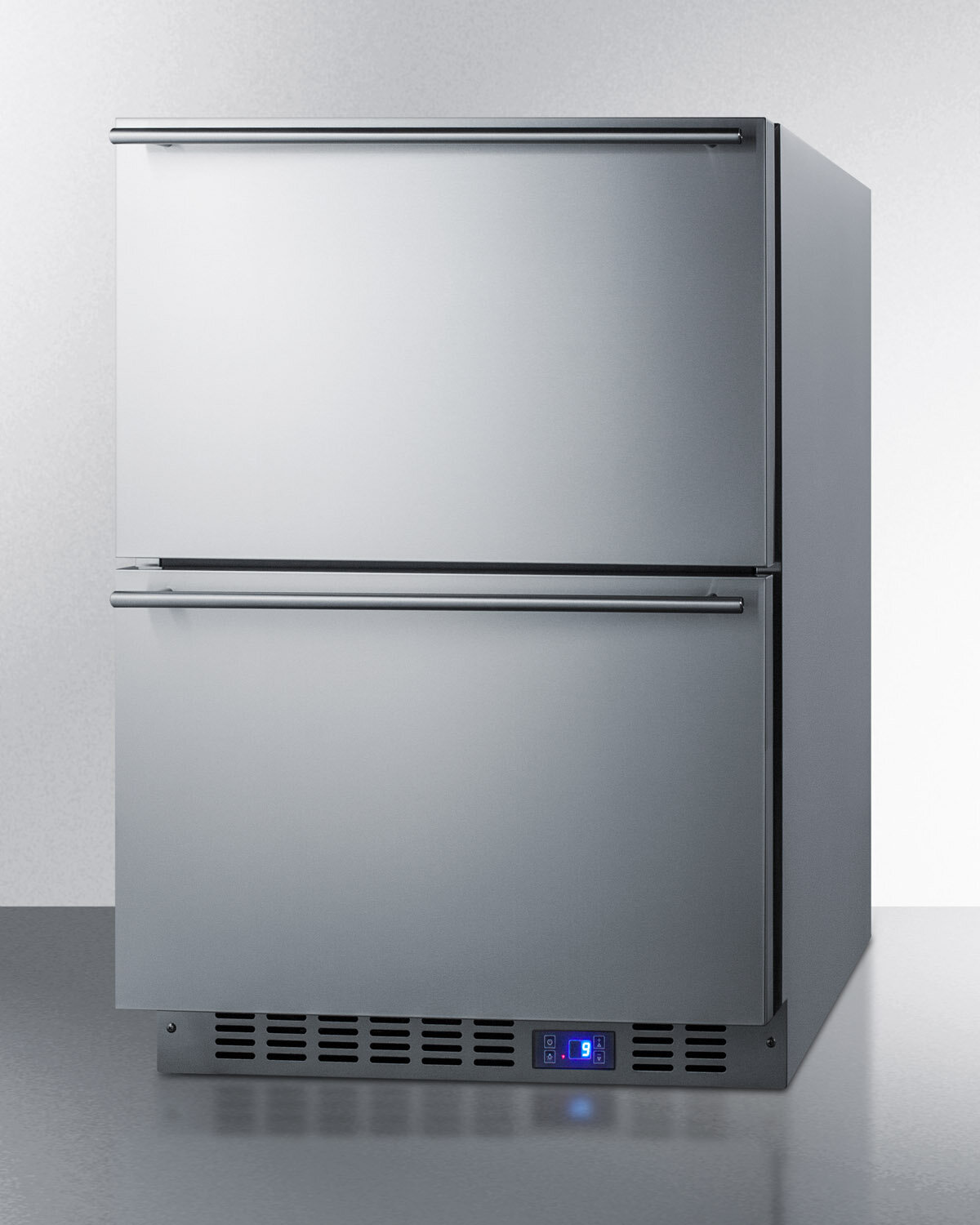 Summit 24 4.7 Cu. Ft. Built-In or Freestanding Upright Outdoor Freezer  with Ice Maker, Adjustable Shelves & Digital Control - Stainless Steel