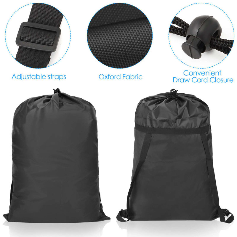 Sac à dos pliable robuste avec sac à linge et sangles d'épaule