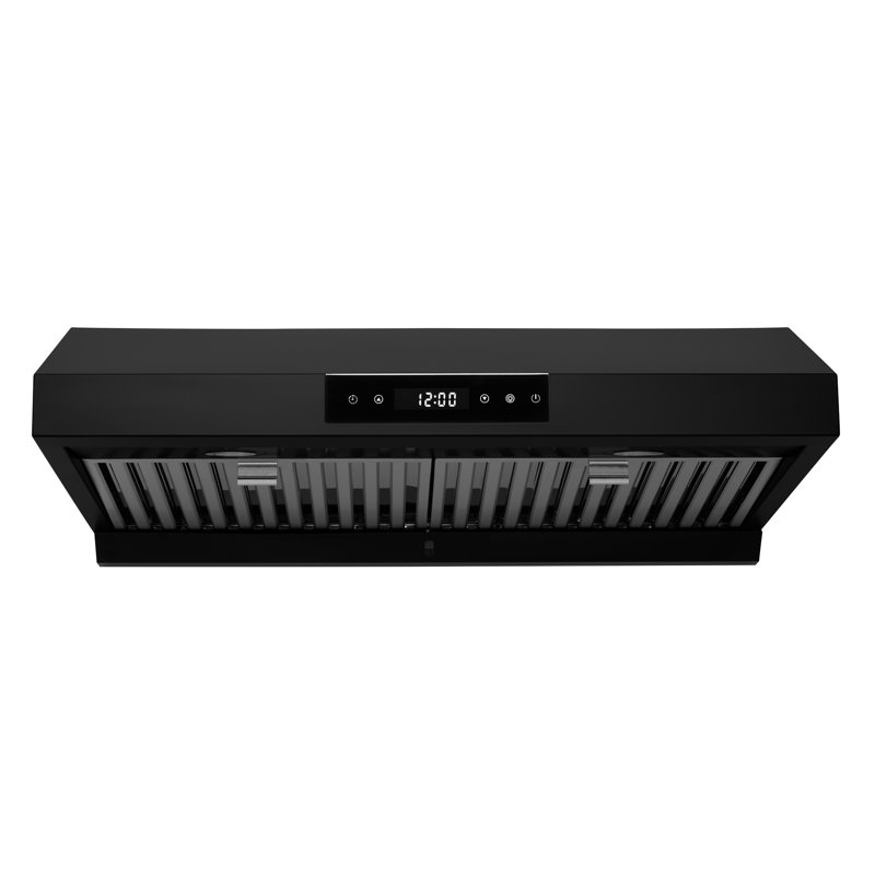 Hotte sous un meuble 30 po Hauslane Chef Series - Noir mat, Pro Performance, lumières DEL, commandes tactiles, ventilation à 3 voies