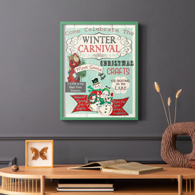 Bright Christmas Carnival, reproduction encadrée - bois massif