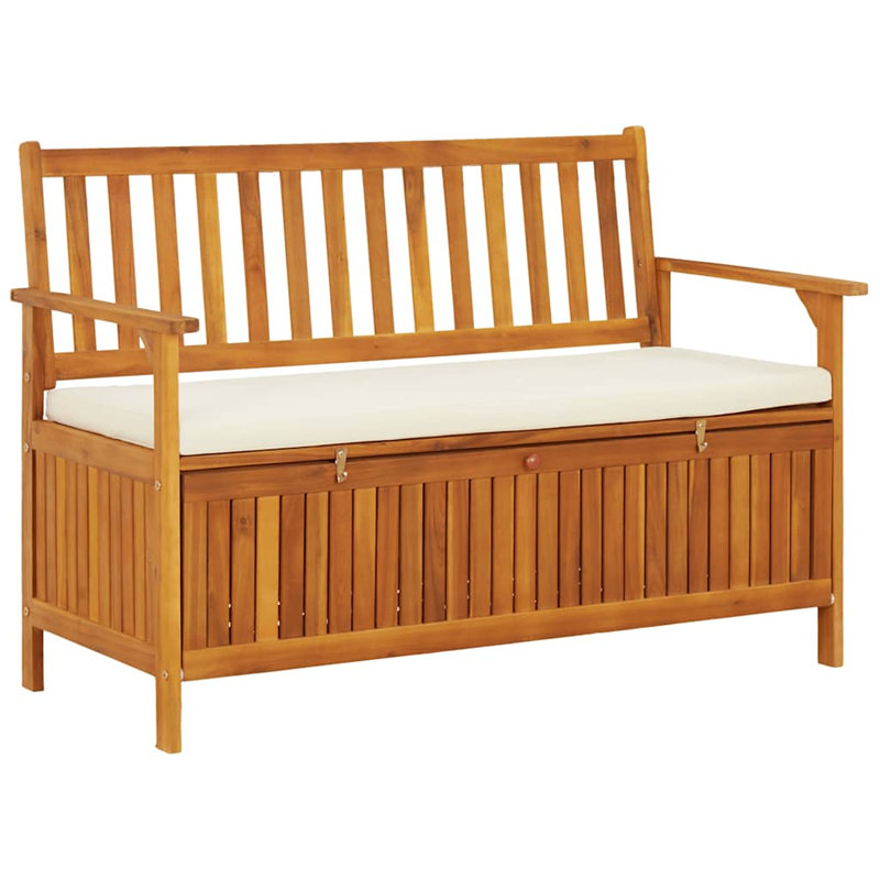 Banc de rangement en bois naturel