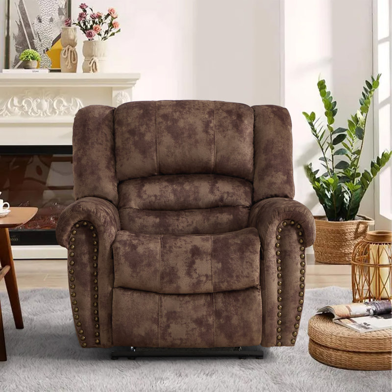 Fauteuil inclinable manuel surdimensionné 40,9 po Chemika, Microfibre performance brun foncé