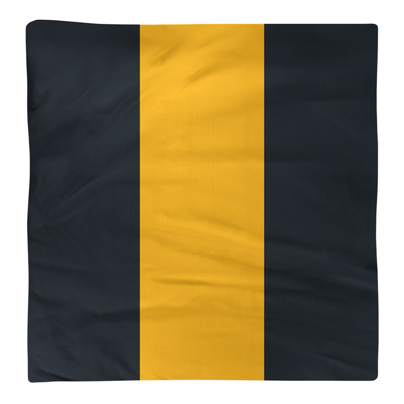 Cotton Striped Square Napkin, Black/Gold