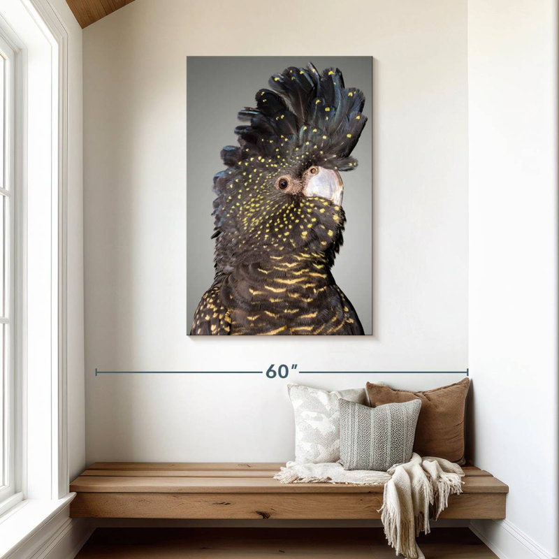 Brampt Black Cockatoo Head, 45" H x 30" W