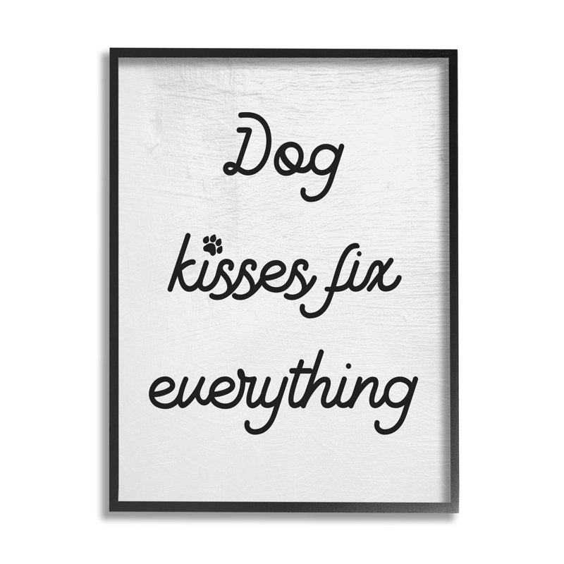 «Dog Kisses», Giclée encadrée noir minuit, H 24 po x l 30 po