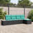 vidaXL Sofa Set with Cushion 5 pcs Black Synthetic: Poly Rattan