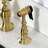 Kingston Brass English Country Two-Handle 3-Hole Deck Mount Bridge Kitchen Faucet with Side Sprayer-110403736