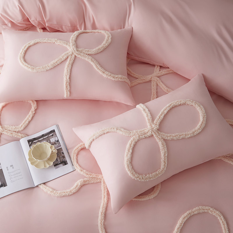 Microfiber Duvet Cover Set, Double, Pink