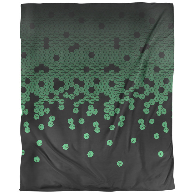Tissu cube culbuté, Vert, L 54 po x l 36 po, Lin naturel paloma