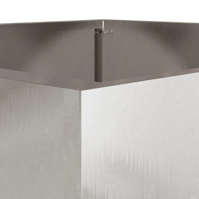 Planter Steel, Silver, 39cm H x 42cm W x 40cm D, 1