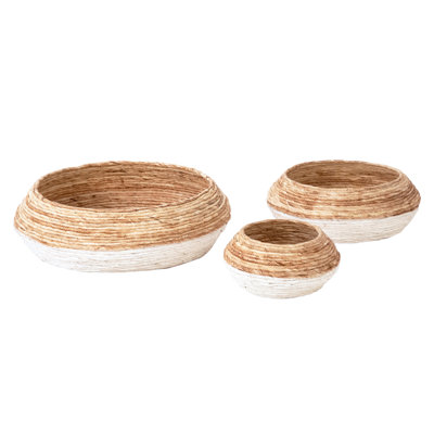 Abaca 3 Piece Wicker Basket Set