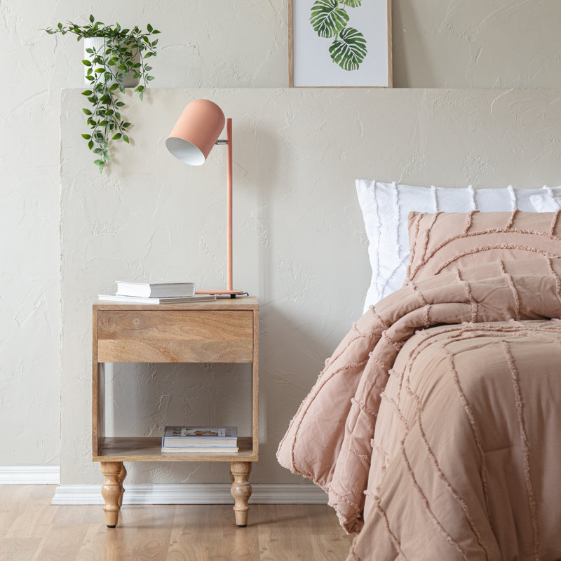 Orleans 45.75cm W Solid Wood Bedside Table, Natural