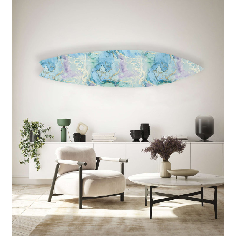 Planche de surf abstraite en marbre - Art audacieux sans cadre