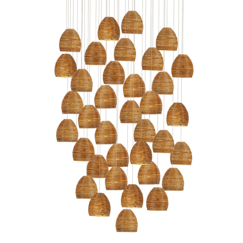 Beehive 36 - Light Silver Cluster Pendant
