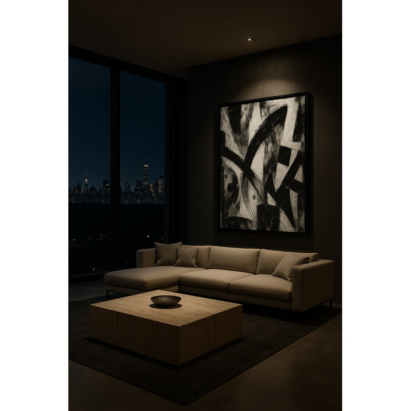 Art mural encadré Obsidian Pulse par Kasian Art Studio - cadre noir