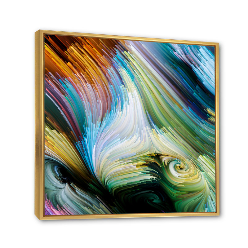 Elegance Of Liquide Art - reproduction d'art sur toile, H 16 po x l 16 po x P 1 po, Cadre flottant doré
