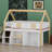 Space-Saving Low Rise Bed Featuring Access Stairs, Built-In Cupboards, Display Shelves and Customizable Light System