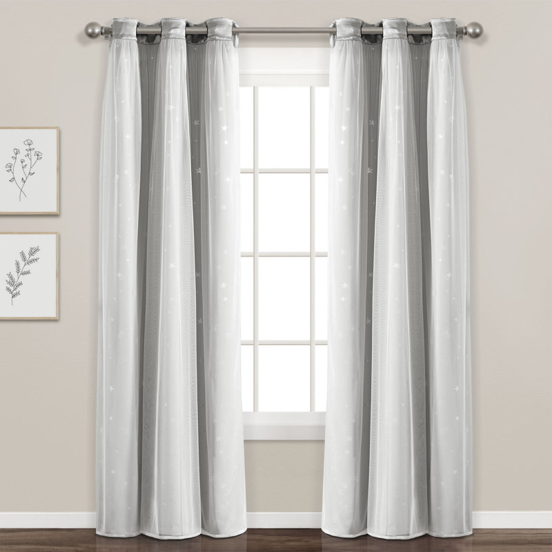 Curtain Pair, 38" W x 84" L, Beige