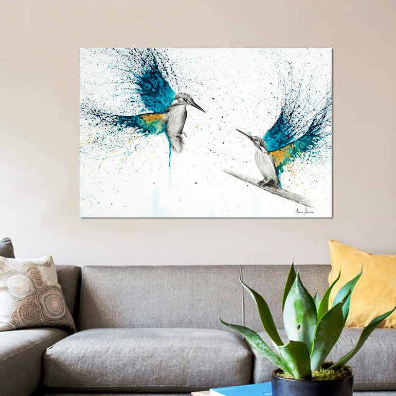 « kingfisher souvenirs », reproduction d’impression sur toile, H 8 po x l 12 po x P 0,75 po, Toile tendue, Pas de tapis