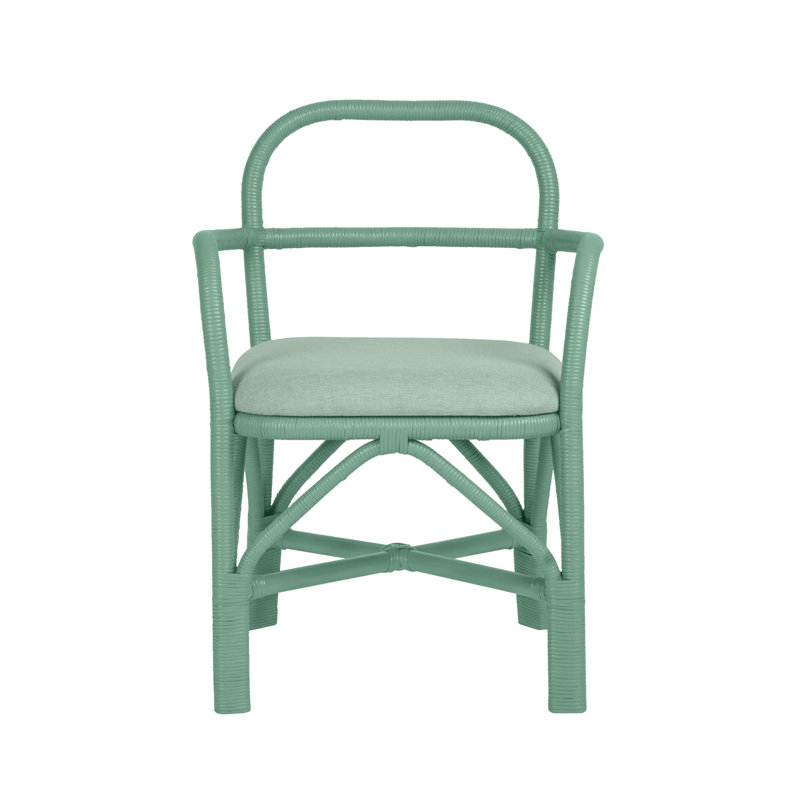 Chaise en rotin vert, Vert