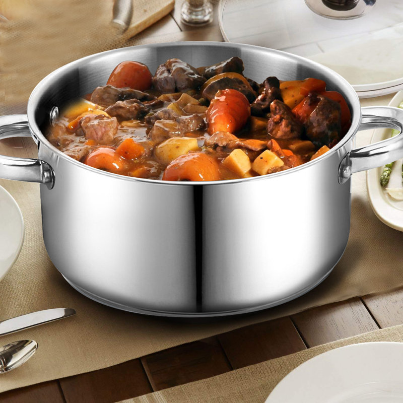 Bene Casa Stainless Steel Round Dutch Oven, 5 qt