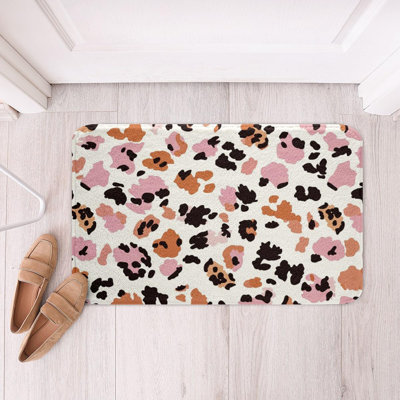 Mignon tapis de salle de bain léopard pour salle de bain tapis de guépard 16 po x 24 po pour femmes Hommes Tapis de bain à imprimé animal pour baignoire de douche Tapis de salle de bain Safari