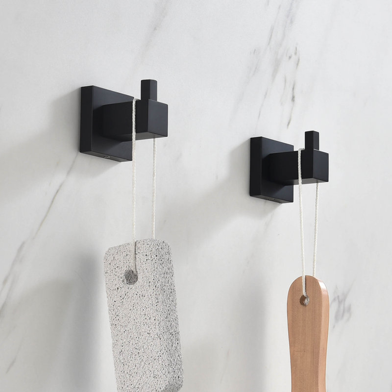 Wall Mounted Robe Hook, Matte Black